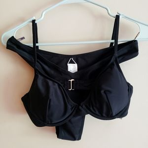 NWT Seaselfie Black Underwire Bikini Swimsuit size Medium